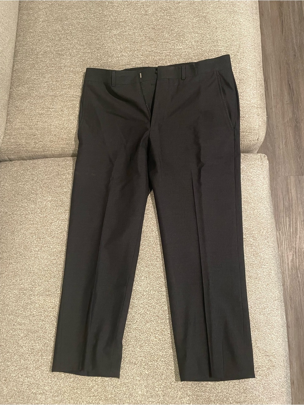 Kenneth Cole Reaction Men's Black Dress Pants - Subtle Pinstripe